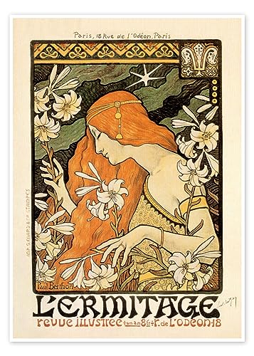 L'Ermitage Poster von Paul Berthon 50 x 70 cm Beige Jugendstil Wanddeko von Posterlounge