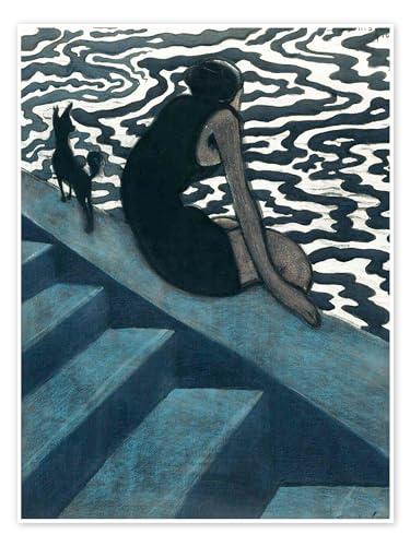 La Baigneuse Poster von Léon Spilliaert Wandbilder für jeden Raum 50 x 70 cm Blau Symbolismus Wanddeko von Posterlounge