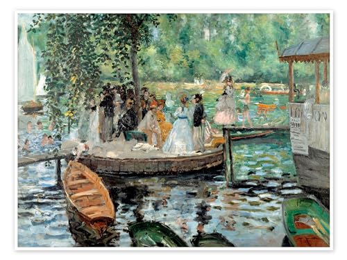 La Grenouillere Poster von Pierre-Auguste Renoir Wandbilder für jeden Raum 40 x 30 cm Grün Impressionismus Wanddeko von Posterlounge