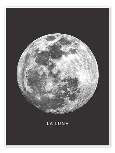 La Luna - der Mond Poster von Finlay and Noa Wandbilder für jeden Raum 30 x 40 cm Schwarz Weltraum Wanddeko von Posterlounge