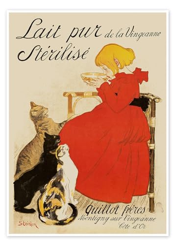 Lait pur stérilisé de la Vingeanne Poster von Théophile-Alexandre Steinlen Wandbilder für jeden Raum 50 x 70 cm Beige Jugendstil Wanddeko von Posterlounge