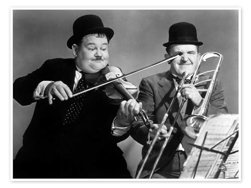 Laurel und Hardy I Poster 40 x 30 cm Schwarz-Weiß Stars & Prominente Wanddeko von Posterlounge