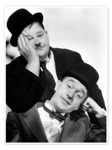 Laurel & Hardy I Poster 100 x 130 cm Schwarz-Weiß Stars & Prominente Wanddeko von Posterlounge