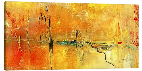 Liebe mich am Morgen Leinwandbild von Niksic Katarina Wandbilder für jeden Raum 80 x 40 cm Orange Abstrakte Kunst Wanddeko von Posterlounge