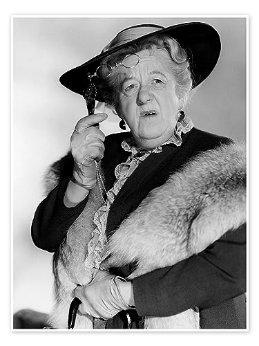 Margaret Rutherford Poster Wandbilder für jeden Raum 70 x 90 cm Schwarz-Weiß Schwarz-Weiß Fotografie Wanddeko von Posterlounge