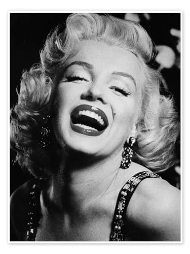 Marilyn Monroe Lipstick Poster von Celebrity Collection 100 x 130 cm Schwarz-Weiß Nostalgie Wanddeko von Posterlounge