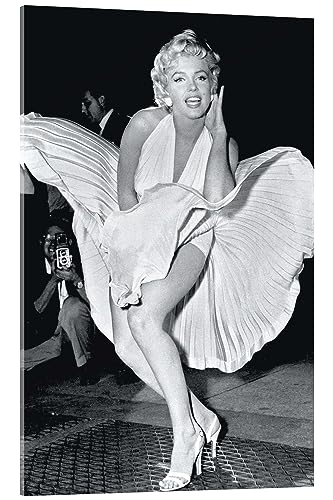 Marilyn Monroe Pose Acrylglasbild von Celebrity Collection 40 x 60 cm Schwarz-Weiß Nostalgie Wanddeko von Posterlounge