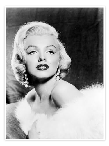 Marilyn Monroe Poster 70 x 90 cm Schwarz-Weiß Nostalgie Wanddeko von Posterlounge