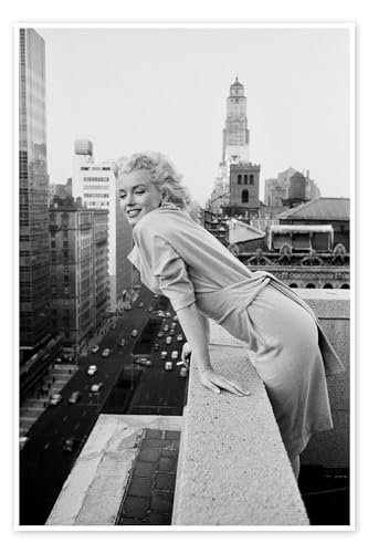 Marilyn Monroe in New York Poster von Celebrity Collection 40 x 60 cm Schwarz-Weiß Nostalgie Wanddeko von Posterlounge