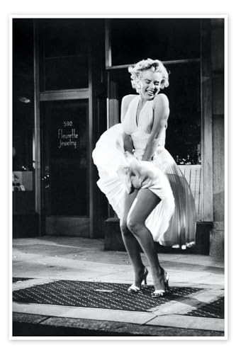 Marilyn - The Seven Year Itch iconic pose Poster von Celebrity Collection 40 x 60 cm Schwarz-Weiß Wandbilder Wanddeko von Posterlounge