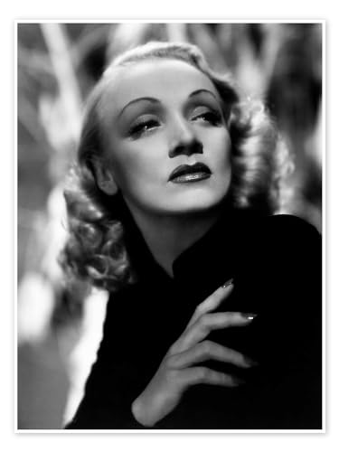 Marlene Dietrich Portrait Poster Wandbilder für jeden Raum 30 x 40 cm Schwarz-Weiß Menschen Wanddeko von Posterlounge