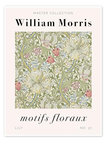 Motifs Floraux - Lily Poster von William Morris 30 x 40 cm Grün Floral Wanddeko von Posterlounge