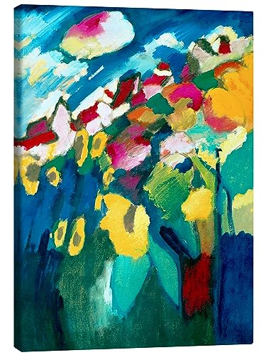 Murnau - Der Garten II Leinwandbild von Wassily Kandinsky Wandbilder für jeden Raum 60 x 80 cm Blau Abstrakte Kunst Wanddeko von Posterlounge