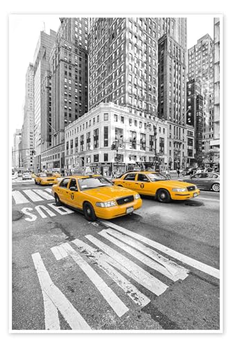 New York Yellow Cab Poster von Marcus Klepper 20 x 30 cm Gelb Reisen Wanddeko von Posterlounge