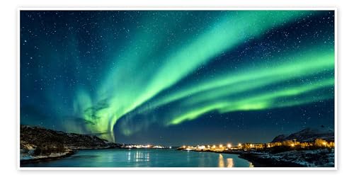 Polarlichter in Nordnorwegen Poster von Sascha Kilmer 80 x 40 cm Natur Wanddeko von Posterlounge