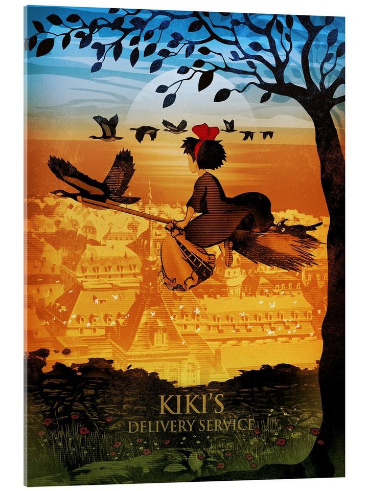 Posterlounge Acrylglasbild Albert Cagnef, Kiki's Delivery Service, Illustration von Posterlounge