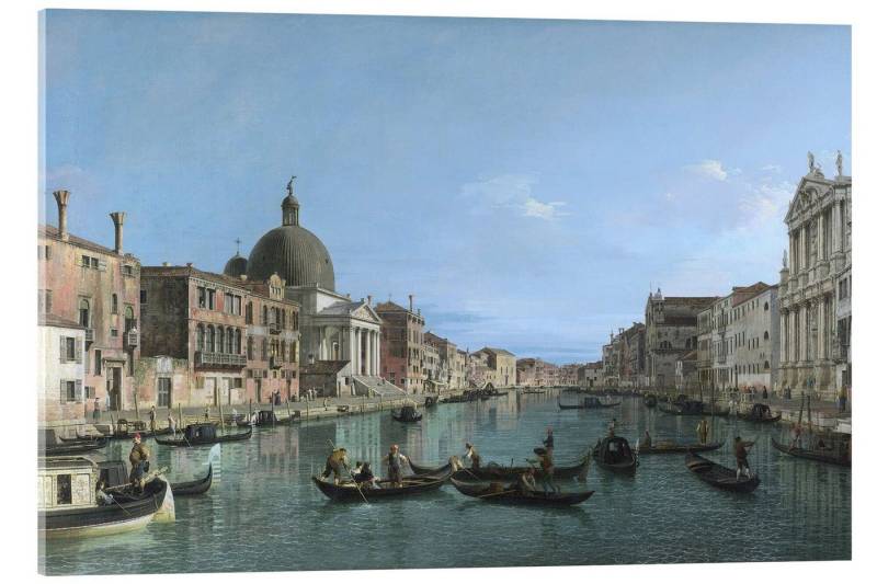 Posterlounge Acrylglasbild Antonio Canaletto, Venedig, der Canal Grande mit Simeone Piccolo, Badezimmer Malerei von Posterlounge