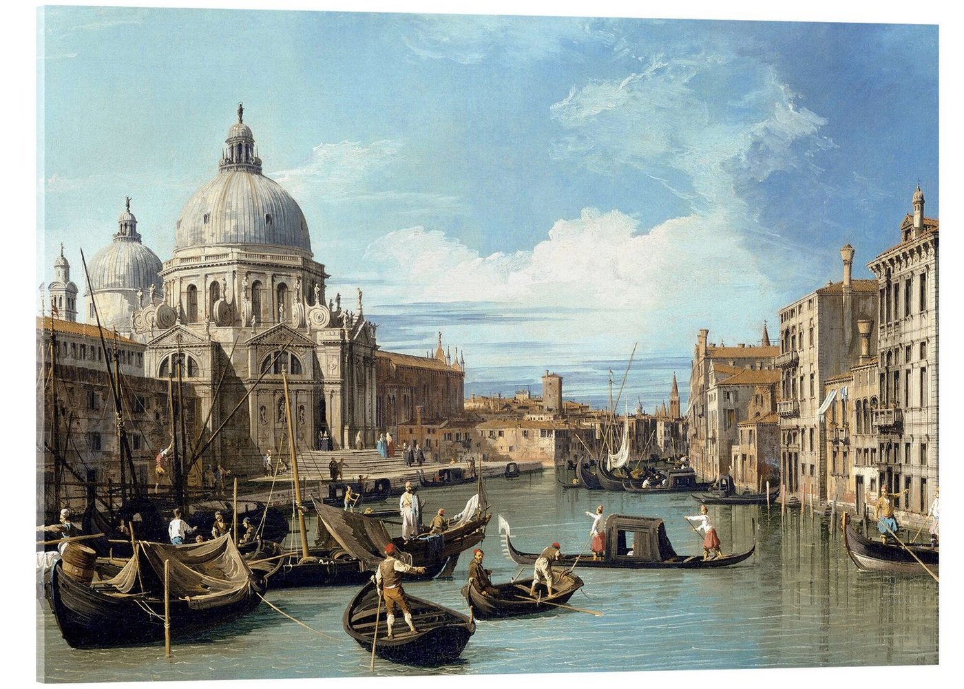 Posterlounge Acrylglasbild Bernardo Bellotto (Canaletto), Die Einfahrt zum Canal Grande, Badezimmer Maritim Malerei von Posterlounge