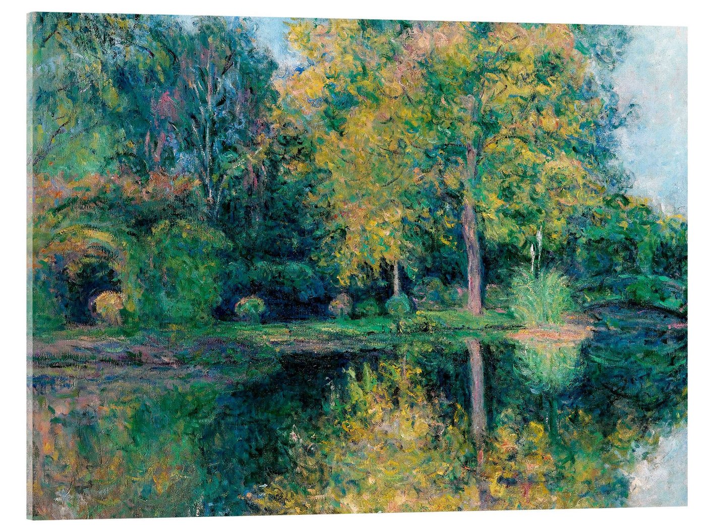 Posterlounge Acrylglasbild Blanche Hoschedé-Monet, Der Teich von Claude Monets Garten, Malerei von Posterlounge