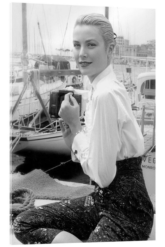 Posterlounge Acrylglasbild Bridgeman Images, Grace Kelly auf dem Cannes Festival, 1955, Badezimmer Fotografie von Posterlounge