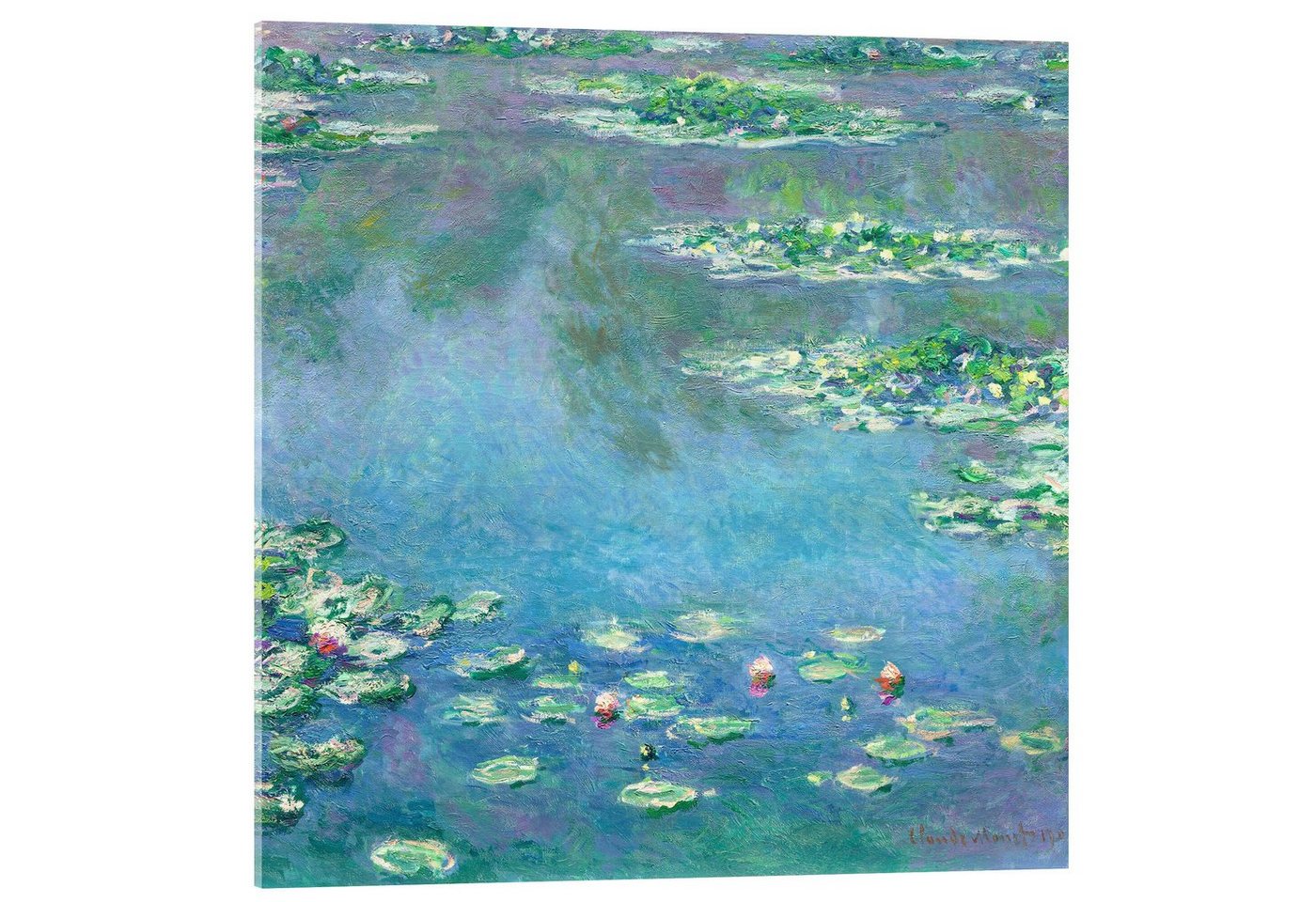 Posterlounge Acrylglasbild Claude Monet, Seerosen, 1906, Wohnzimmer Malerei von Posterlounge