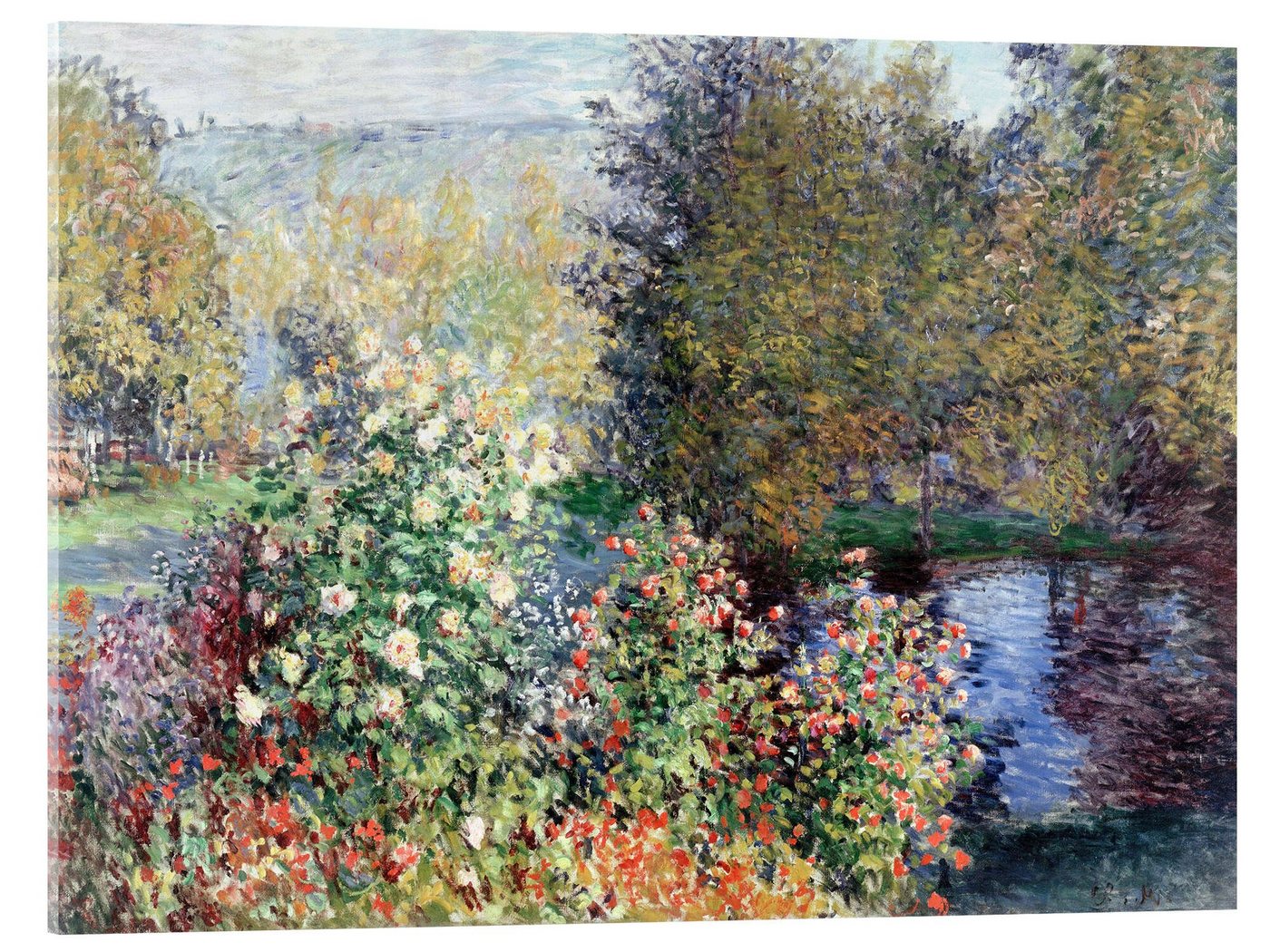 Posterlounge Acrylglasbild Claude Monet, Stiller Winkel, Wohnzimmer Malerei von Posterlounge