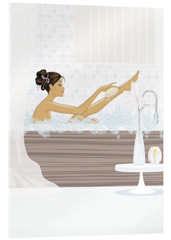 Posterlounge Acrylglasbild Editors Choice, Zeit für Wellness, Badezimmer Illustration von Posterlounge