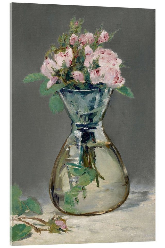 Posterlounge Acrylglasbild Édouard Manet, Rosen in einer Vase, Malerei von Posterlounge
