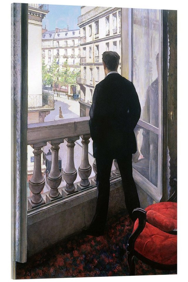 Posterlounge Acrylglasbild Gustave Caillebotte, Junger Mann am Fenster, Wohnzimmer Malerei von Posterlounge