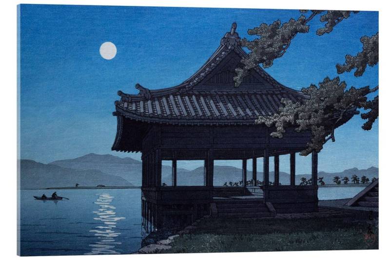 Posterlounge Acrylglasbild Kawase Hasui, Pavillon am Wakaura Beach, Malerei von Posterlounge