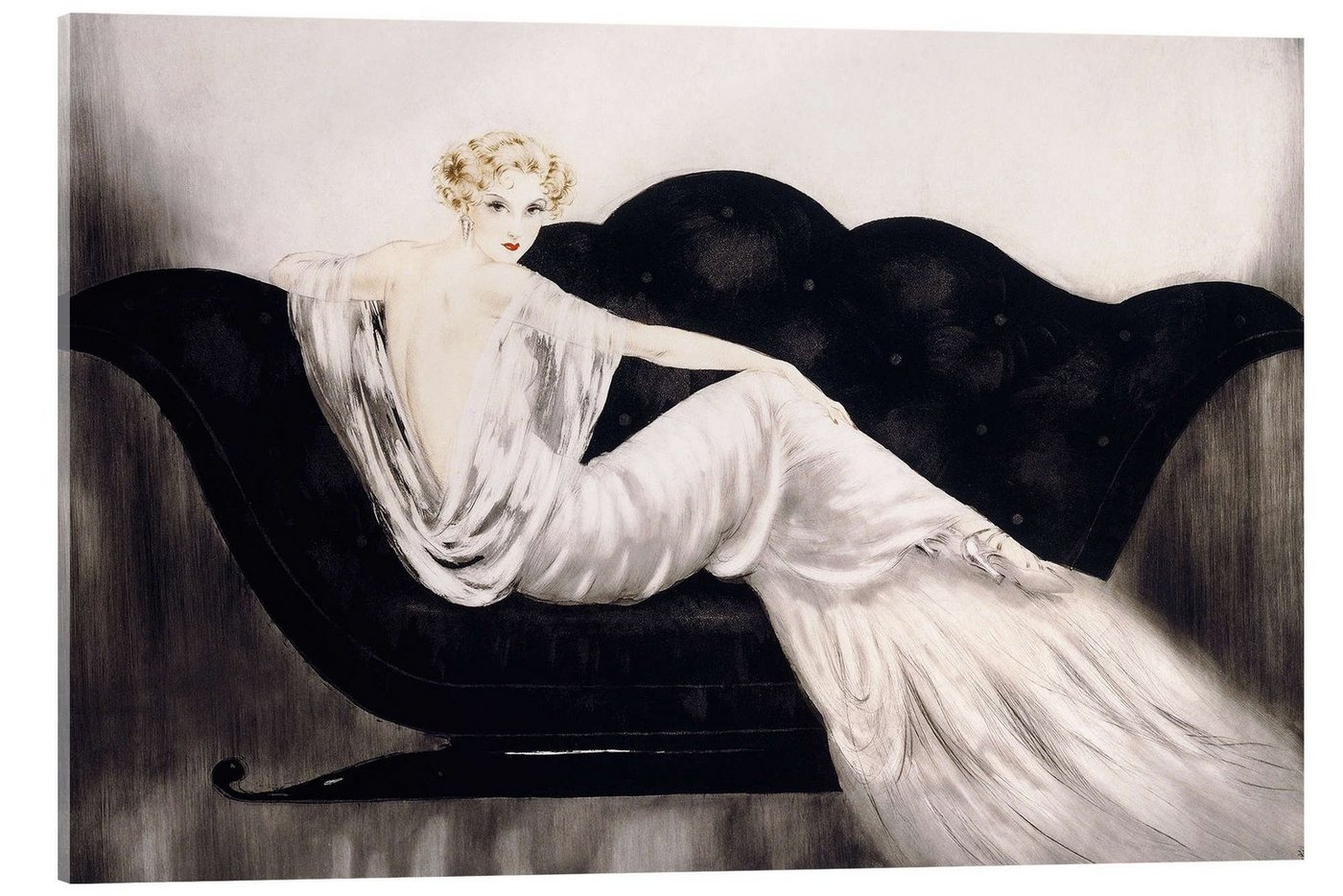 Posterlounge Acrylglasbild Louis Icart, Das Sofa, Wohnzimmer Vintage Malerei Posterlounge Acrylglasbild Louis Icart, Das Sofa, Wohnzimmer Vintage Malerei von Posterlounge