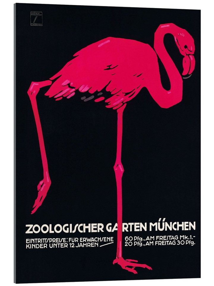 Posterlounge Acrylglasbild Ludwig Hohlwein, Zoologischer Garten München, Vintage Illustration von Posterlounge