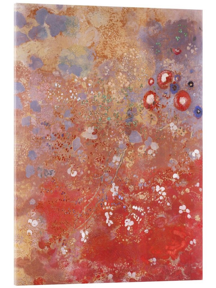 Posterlounge Acrylglasbild Odilon Redon, Rote Tafel, Malerei von Posterlounge