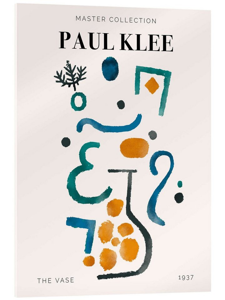 Posterlounge Acrylglasbild Paul Klee, The Vase, 1937, Wohnzimmer Modern Malerei von Posterlounge