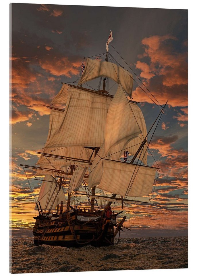 Posterlounge Acrylglasbild Peter Weishaupt, Die HMS Victory, Badezimmer Maritim Fotografie von Posterlounge