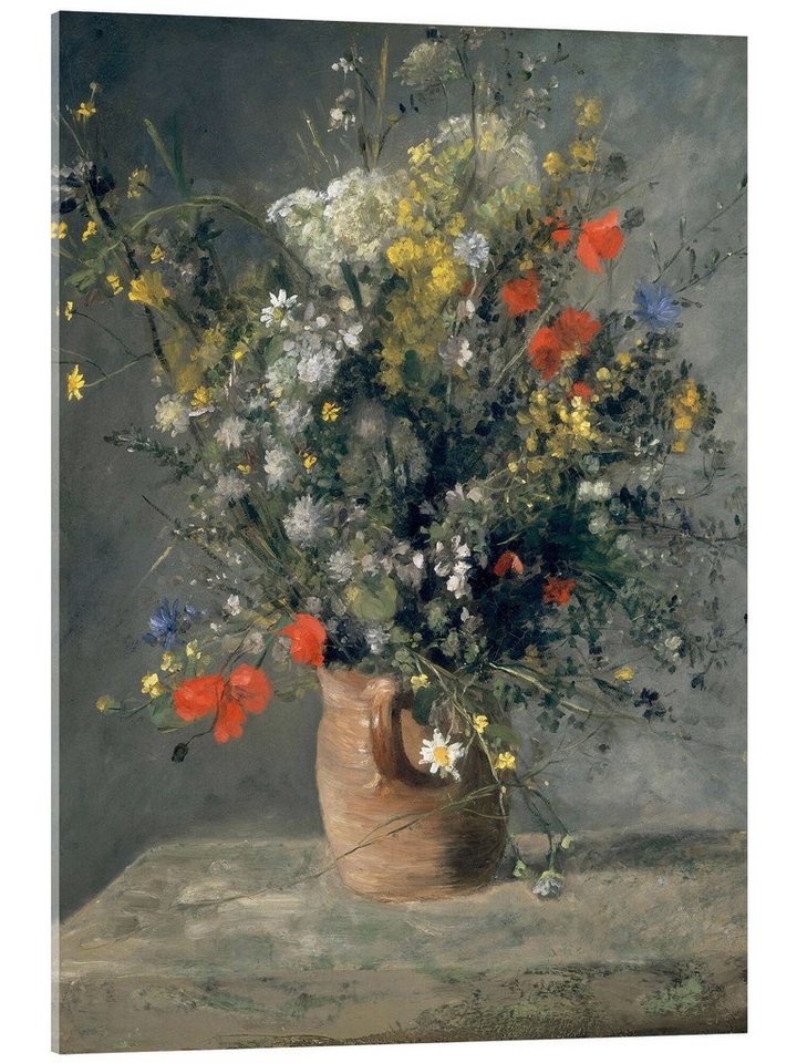 Posterlounge Acrylglasbild Pierre-Auguste Renoir, Blumen in einer Vase, 1866, Malerei von Posterlounge