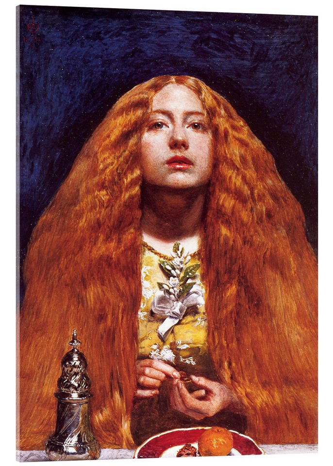 Posterlounge Acrylglasbild Sir John Everett Millais, Die Brautjungfer, Malerei von Posterlounge