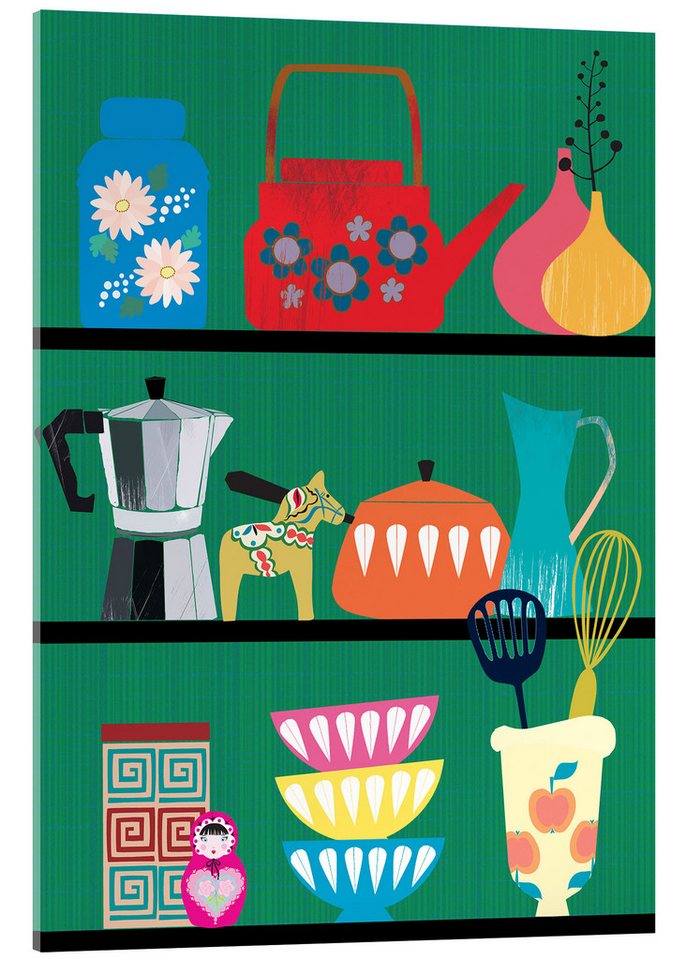Posterlounge Acrylglasbild Taika Tori, Küchenregal, Mädchenzimmer Illustration von Posterlounge