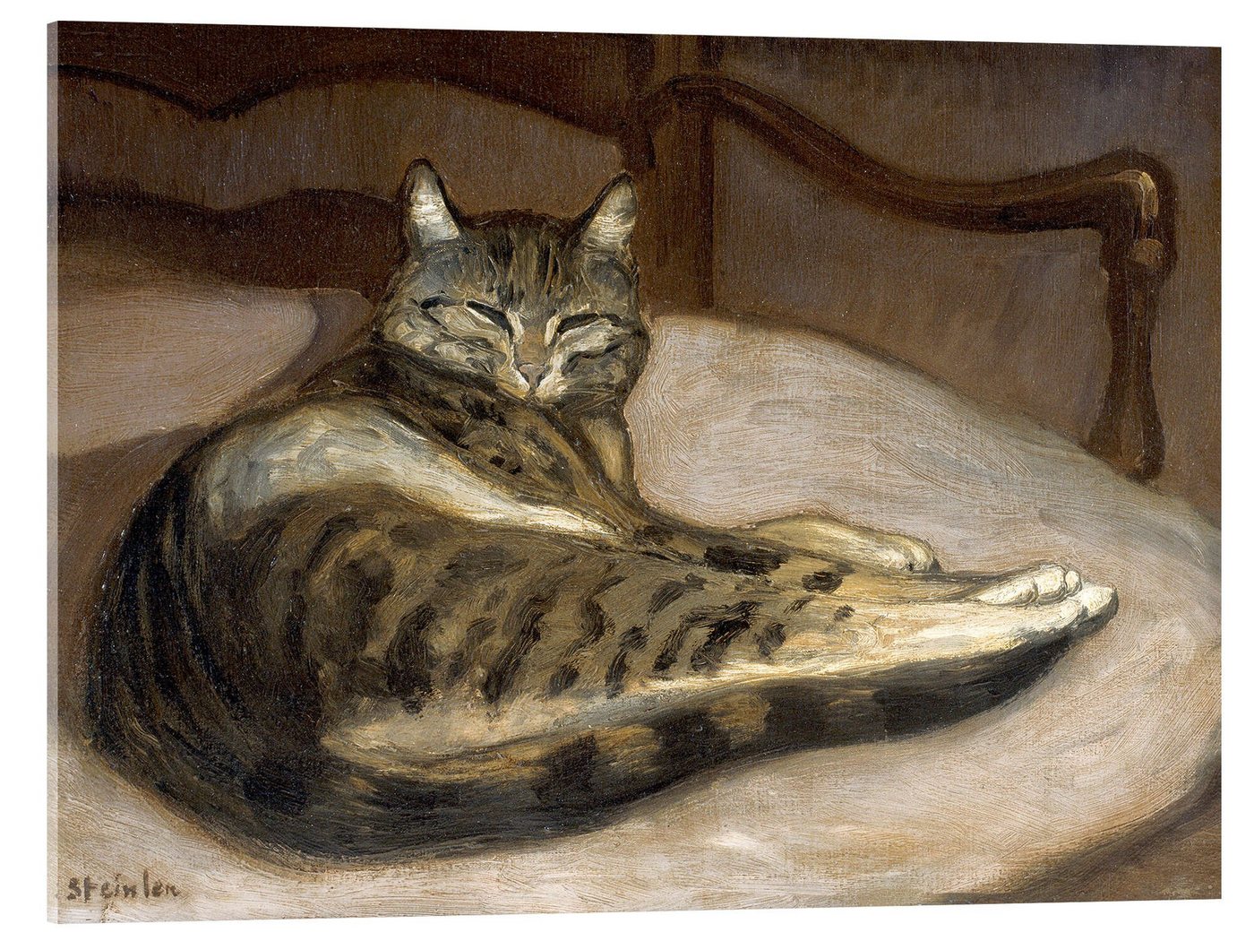 Posterlounge Acrylglasbild Théophile-Alexandre Steinlen, Katze auf einem Sessel, Malerei von Posterlounge