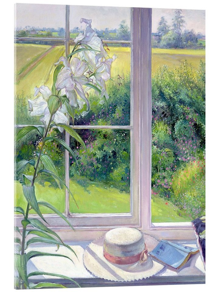 Posterlounge Acrylglasbild Timothy Easton, Leseecke im Fenster (Detail), Landhausstil Malerei von Posterlounge