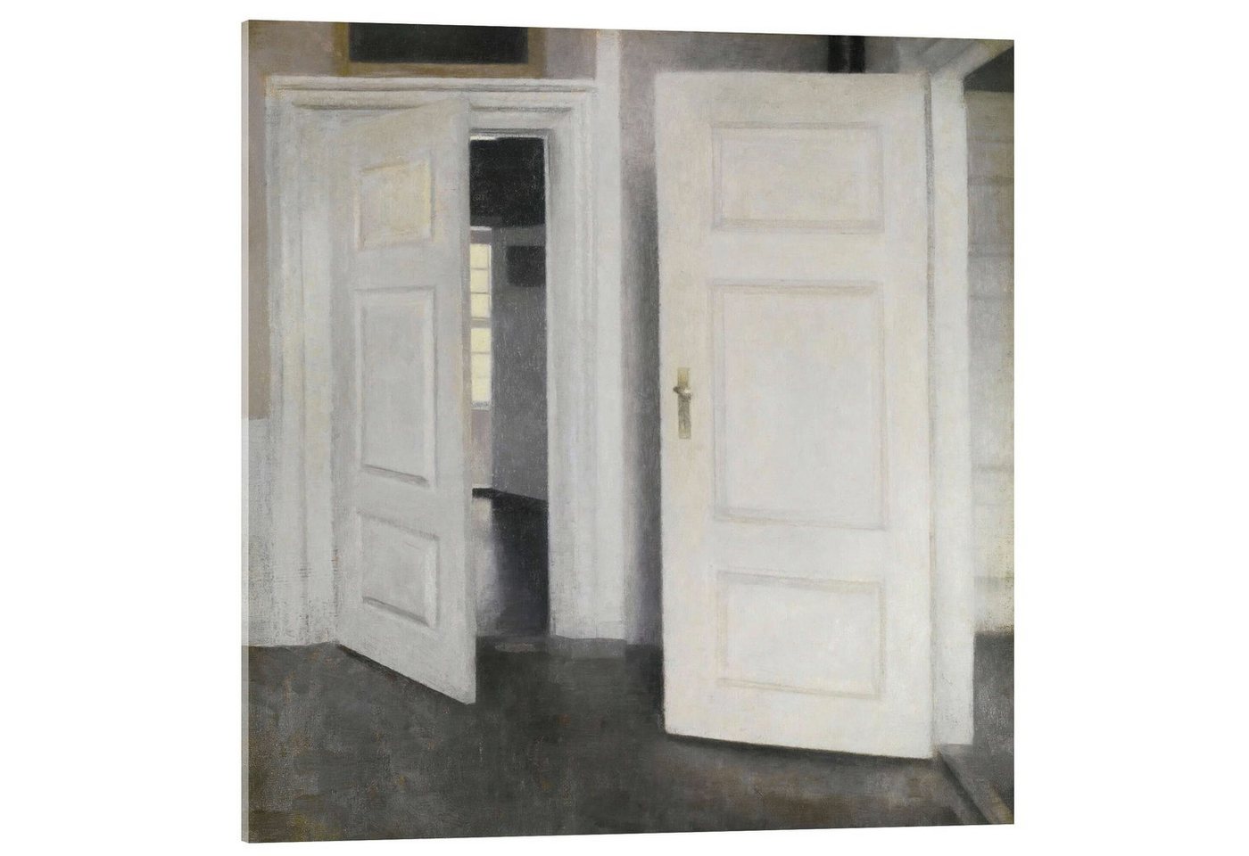 Posterlounge Acrylglasbild Vilhelm Hammershøi, Weiße Türen, Malerei von Posterlounge