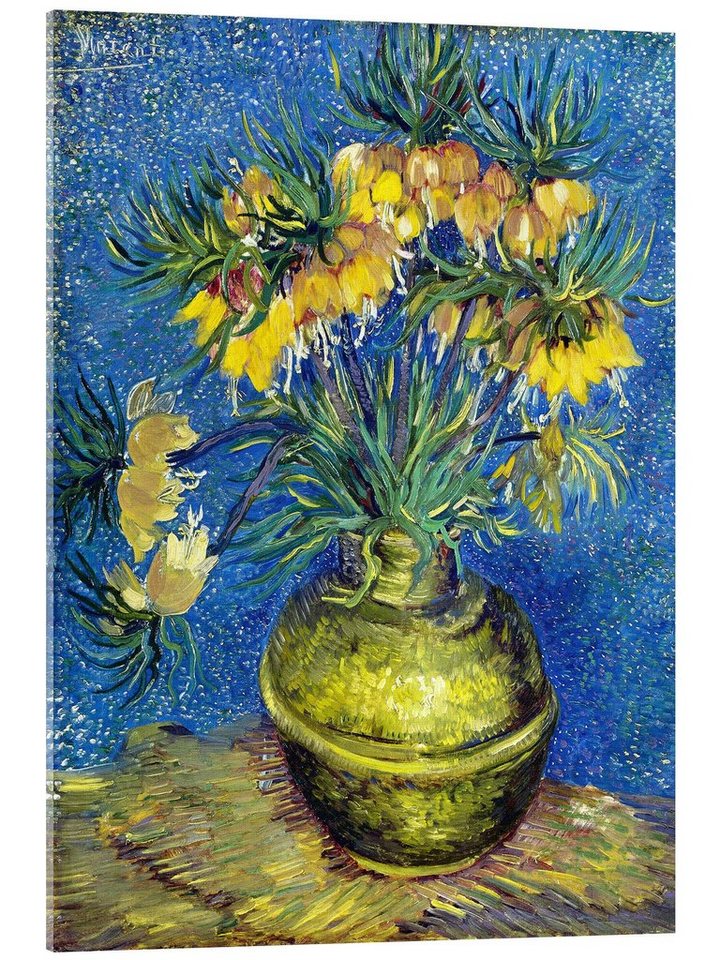 Posterlounge Acrylglasbild Vincent van Gogh, Kaiserkronen in einer kupfernen Vase, Wohnzimmer Malerei von Posterlounge