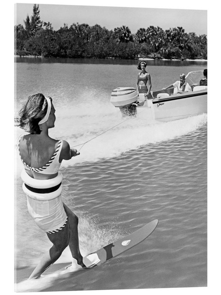 Posterlounge Acrylglasbild Vintage Water Ski Collection, Slalom Wasser-Ski, USA, 1963, Badezimmer Vintage Fotografie von Posterlounge