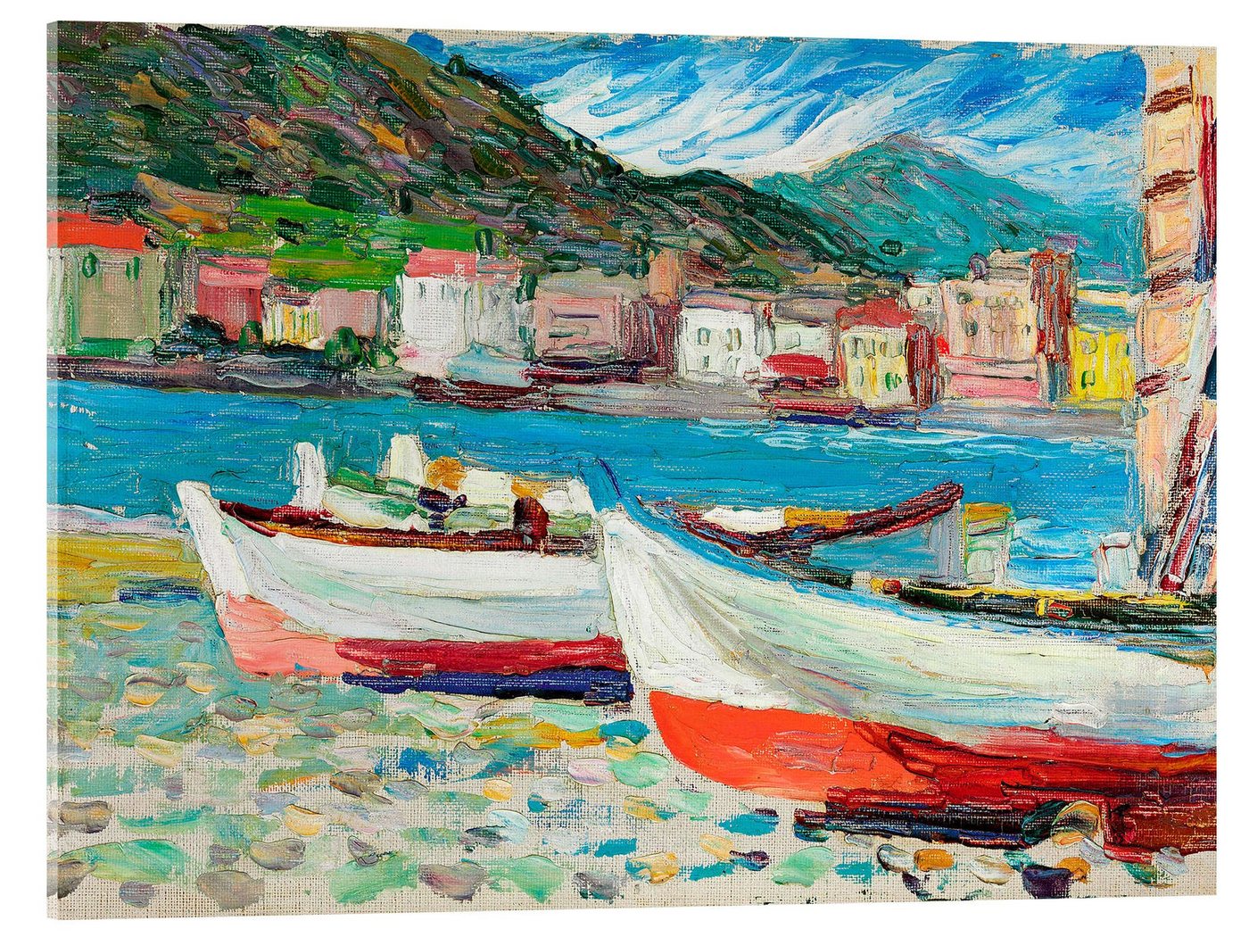 Posterlounge Acrylglasbild Wassily Kandinsky, Rapallo, Boote, Badezimmer Maritim Malerei von Posterlounge