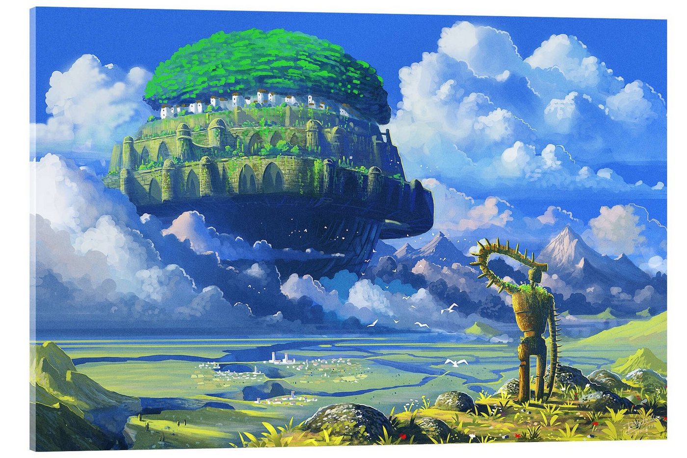 Posterlounge Acrylglasbild syntetyc, Ein Schloss in den Wolken, Illustration von Posterlounge