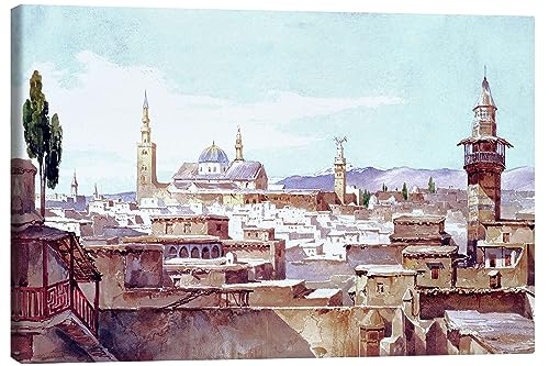 Posterlounge Ansicht von Damaskus Leinwandbild von Charles Pierron 90 x 60 cm Realismus Wanddeko von Posterlounge