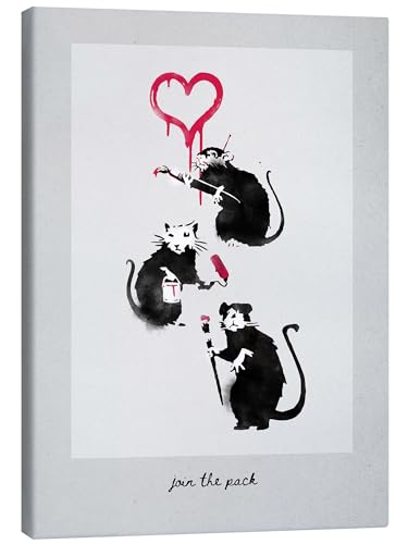 Posterlounge Banksy - Rats Leinwandbild 50 x 70 cm Pop Art Wanddeko von Posterlounge