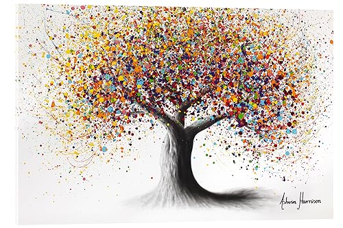 Posterlounge Baum mit Regenbogenseele Acrylglasbild von Ashvin Harrison 90 x 60 cm Bunt Aquarell Malerei Wanddeko von Posterlounge