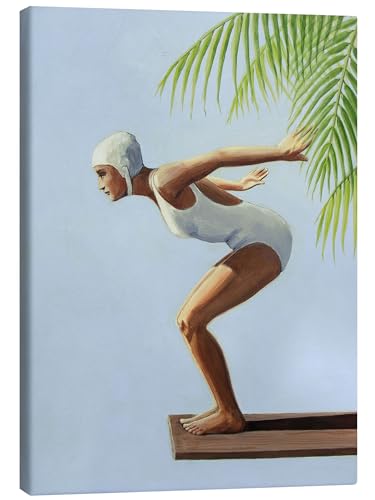 Posterlounge Bereit zu springen Leinwandbild von Sarah Morrissette Wandbilder für jeden Raum 60 x 80 cm Retro Wanddeko von Posterlounge