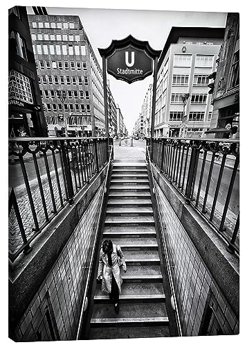 Posterlounge Berlin Stadtmitte | 03 Leinwandbild von Frank Wächter Wandbilder für jeden Raum 90 x 120 cm Schwarz-Weiß Schwarz-Weiß Fotografie Wanddeko von Posterlounge